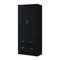 Tall Black Bedroom Wardrobe Armoire with Hanging Rod and Drawers 2 Door Clothes Storage Cabinet